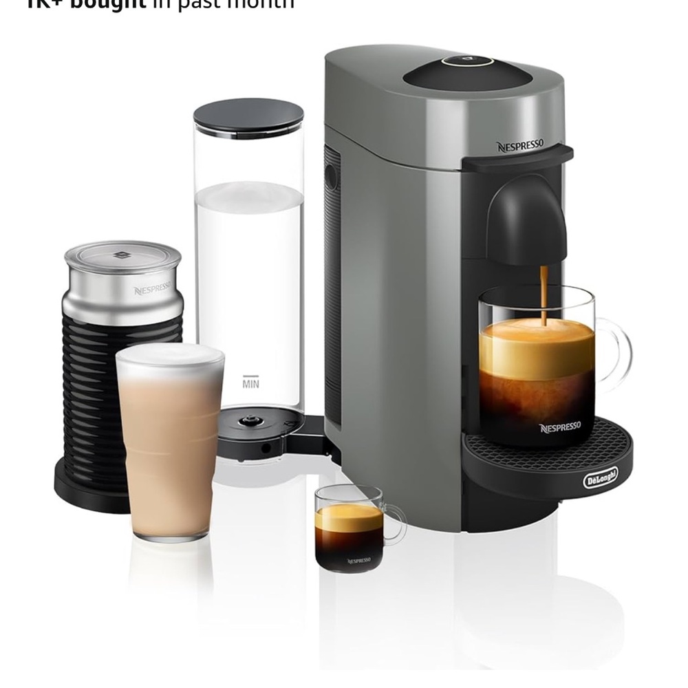 Nespresso Vertuo Plus in Elegant Gray with Accessories